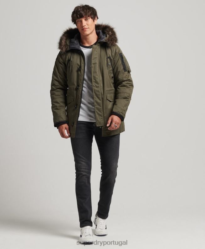 casaco parka original e vintage homens verde roupas Superdry 2208H4573