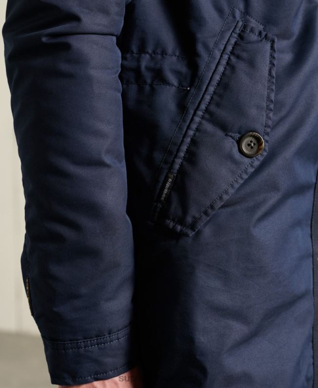 casaco parka peso médio de serviço homens azul roupas Superdry 2208H4760