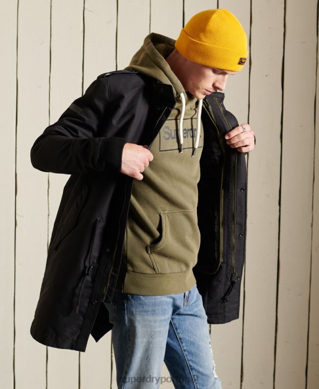 casaco parka premium militar homens cinza escuro roupas Superdry 2208H4576