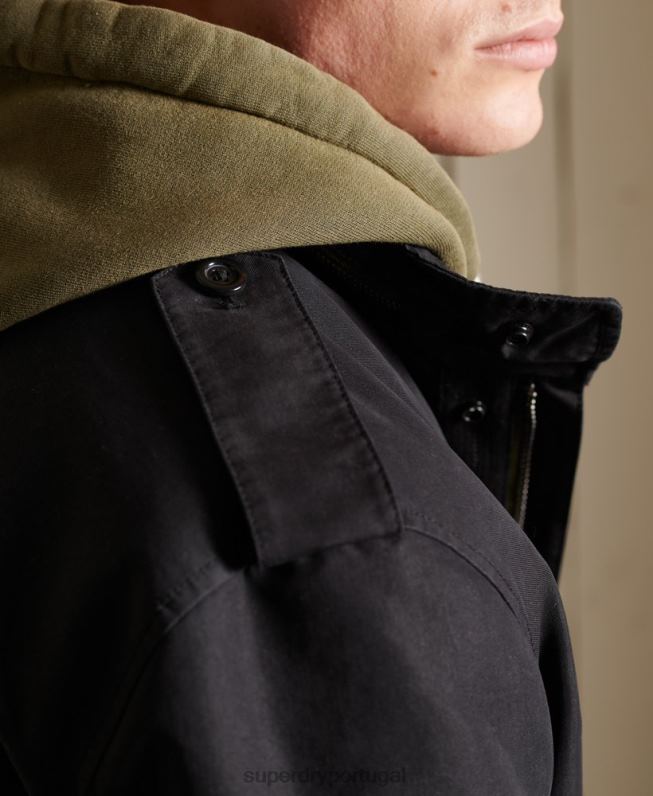 casaco parka premium militar homens cinza escuro roupas Superdry 2208H4576