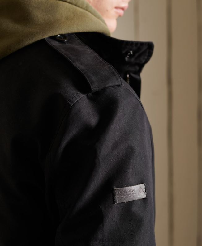 casaco parka premium militar homens cinza escuro roupas Superdry 2208H4576