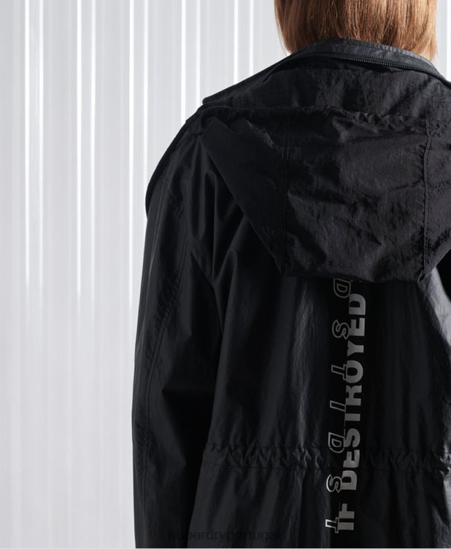 casaco parka sdx freya edição limitada homens preto roupas Superdry 2208H5552