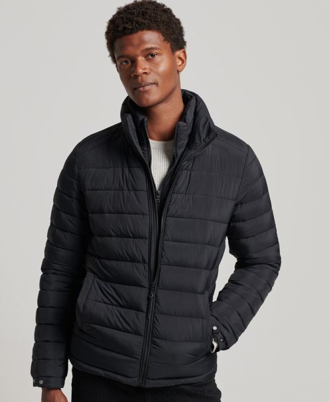 casaco puffer curto e leve homens preto roupas Superdry 2208H1029