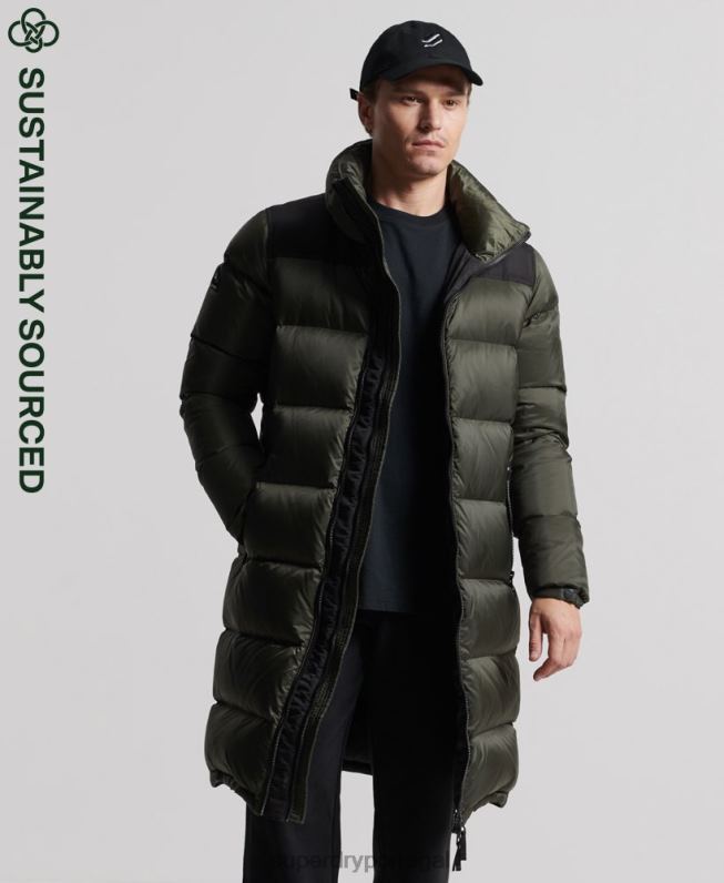 casaco puffer de palangre homens caqui roupas Superdry 2208H4556