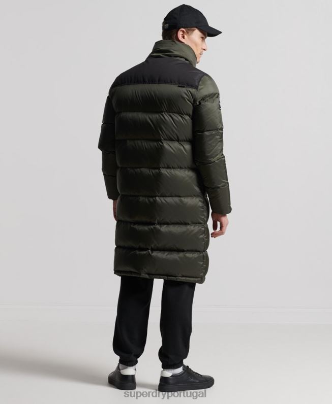 casaco puffer de palangre homens caqui roupas Superdry 2208H4556