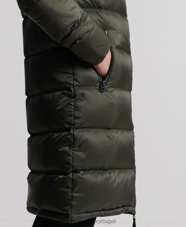casaco puffer de palangre homens caqui roupas Superdry 2208H4556