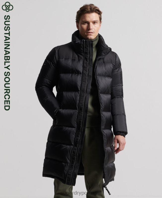 casaco puffer de palangre homens preto roupas Superdry 2208H4652
