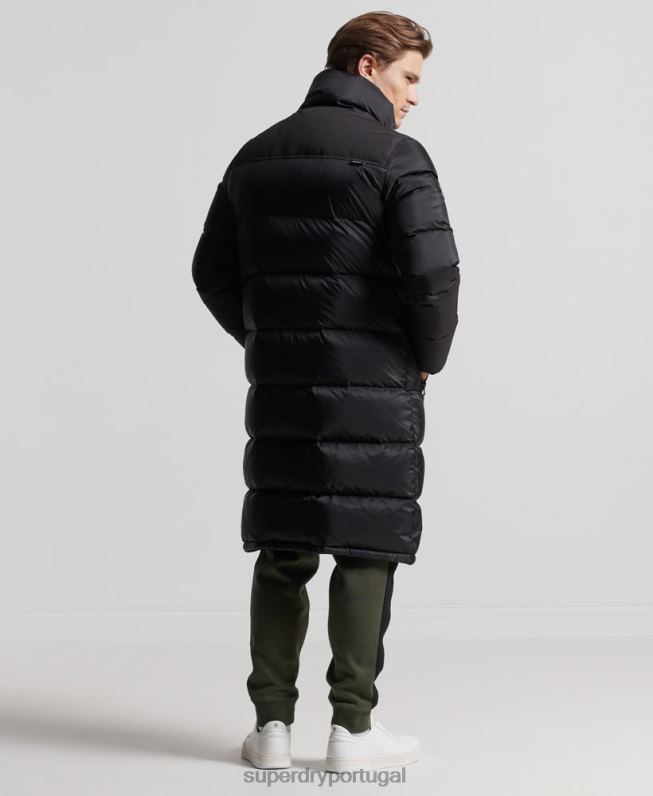 casaco puffer de palangre homens preto roupas Superdry 2208H4652
