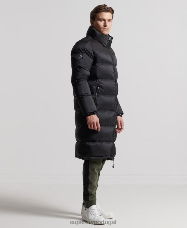 casaco puffer de palangre homens preto roupas Superdry 2208H4652