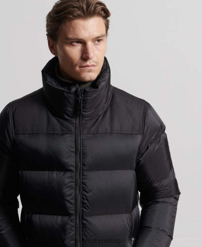 casaco puffer de palangre homens preto roupas Superdry 2208H4652