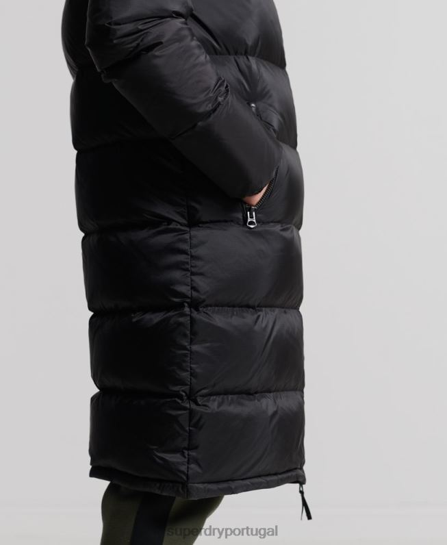 casaco puffer de palangre homens preto roupas Superdry 2208H4652