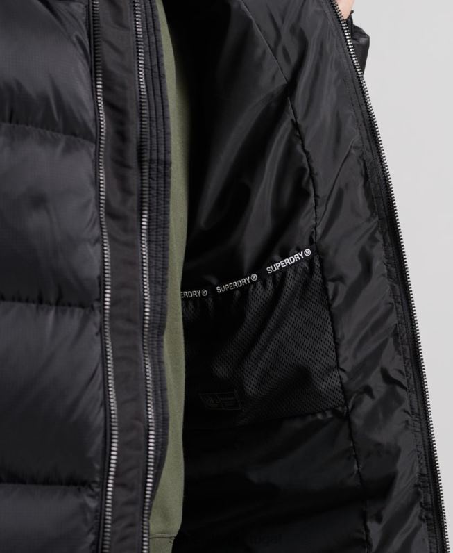casaco puffer de palangre homens preto roupas Superdry 2208H4652
