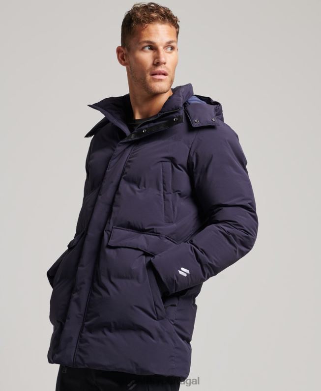 casaco puffer quadrado homens marinha roupas Superdry 2208H4589