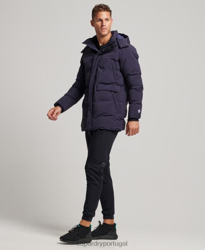 casaco puffer quadrado homens marinha roupas Superdry 2208H4589