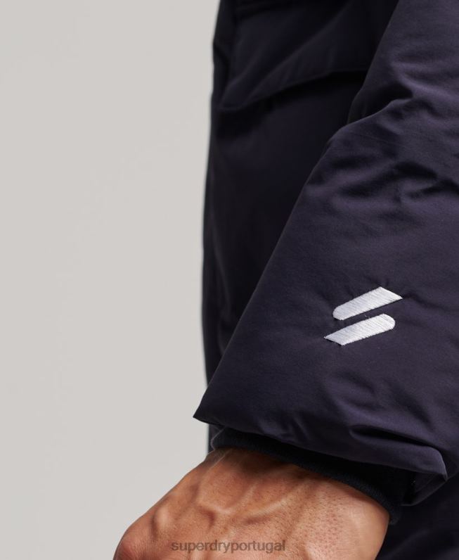 casaco puffer quadrado homens marinha roupas Superdry 2208H4589