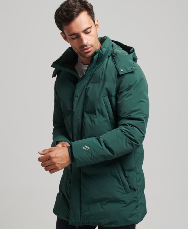 casaco puffer quadrado homens verde roupas Superdry 2208H4543