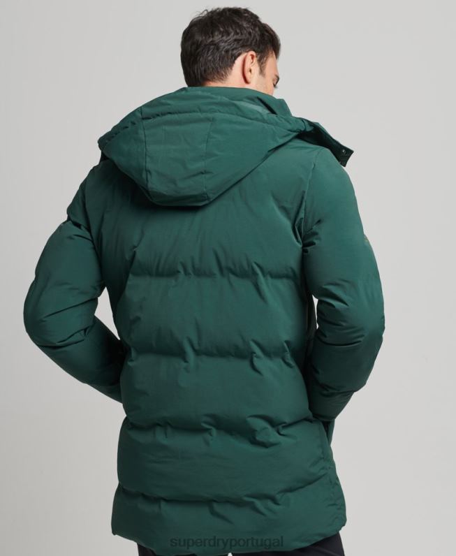 casaco puffer quadrado homens verde roupas Superdry 2208H4543