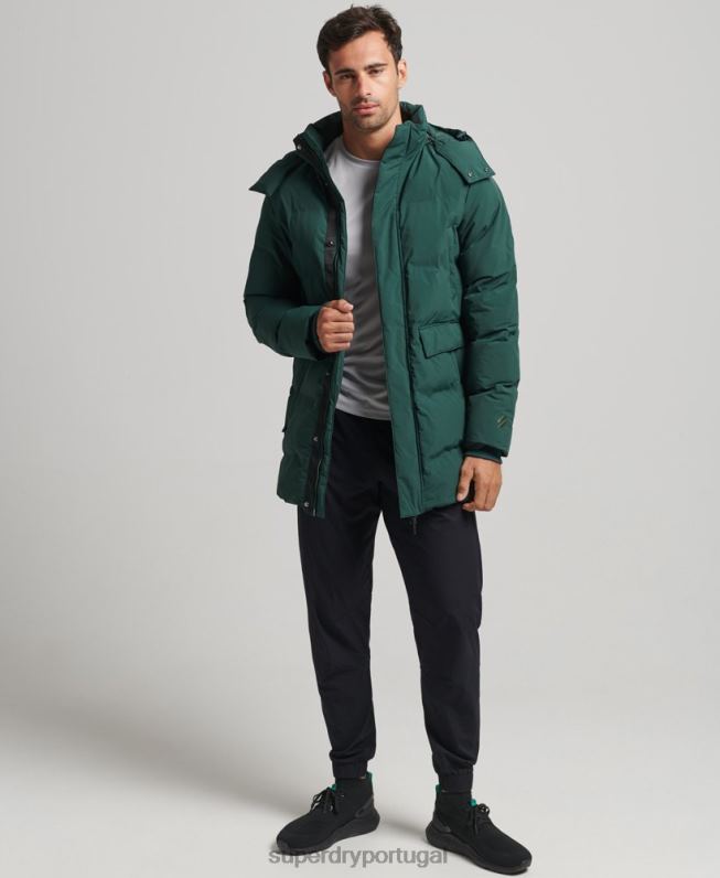 casaco puffer quadrado homens verde roupas Superdry 2208H4543