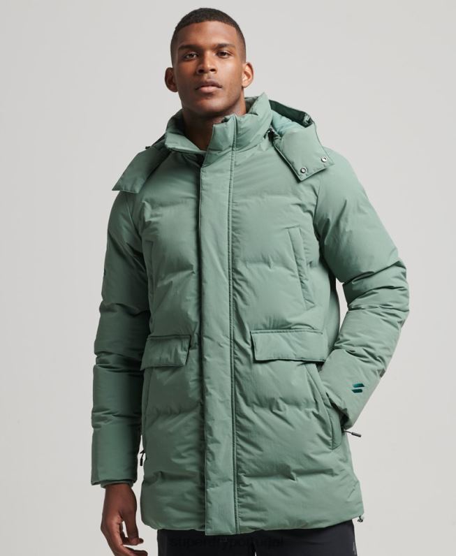 casaco puffer quadrado homens verde roupas Superdry 2208H4641