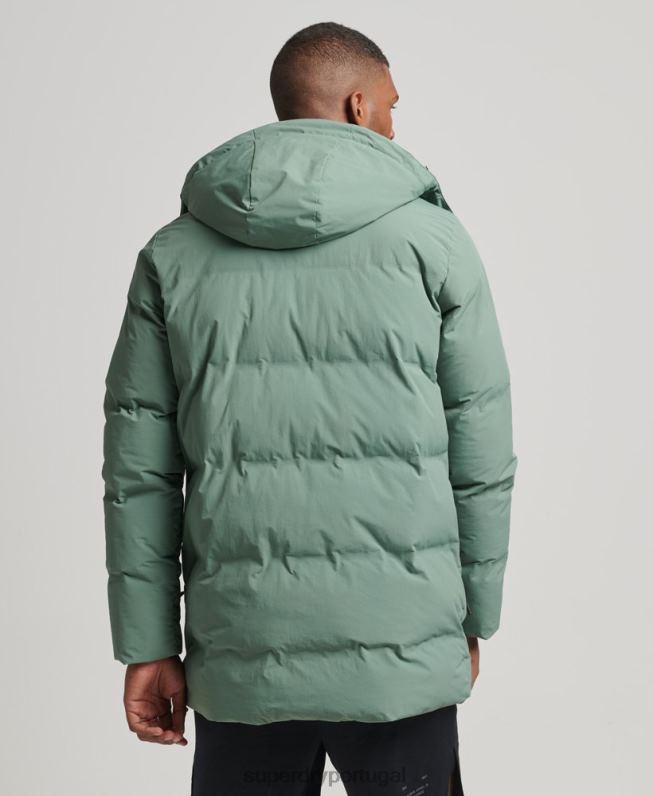 casaco puffer quadrado homens verde roupas Superdry 2208H4641