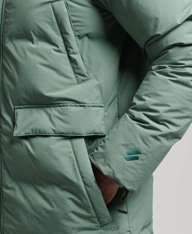 casaco puffer quadrado homens verde roupas Superdry 2208H4641