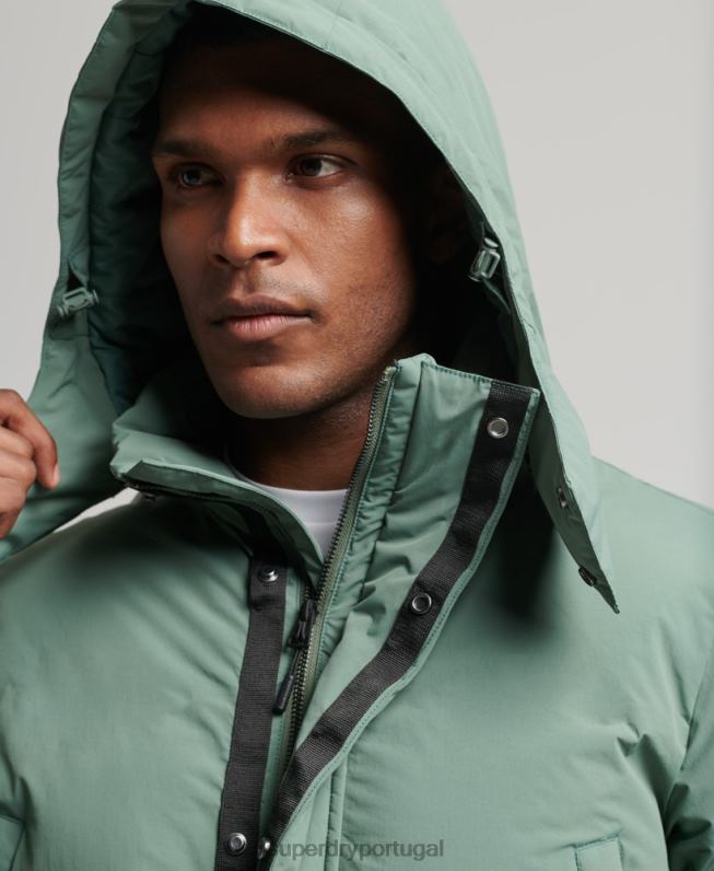 casaco puffer quadrado homens verde roupas Superdry 2208H4641