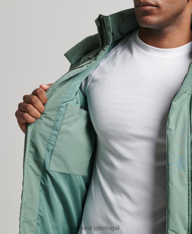 casaco puffer quadrado homens verde roupas Superdry 2208H4641