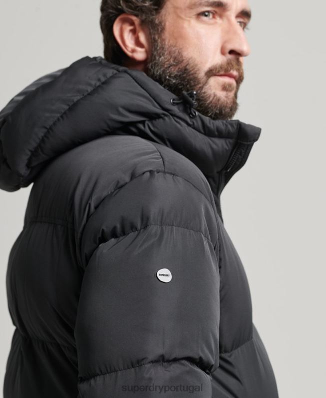 edredom longline homens preto roupas Superdry 2208H1123