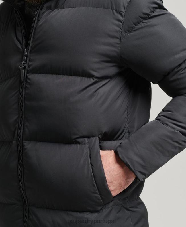 edredom longline homens preto roupas Superdry 2208H1123