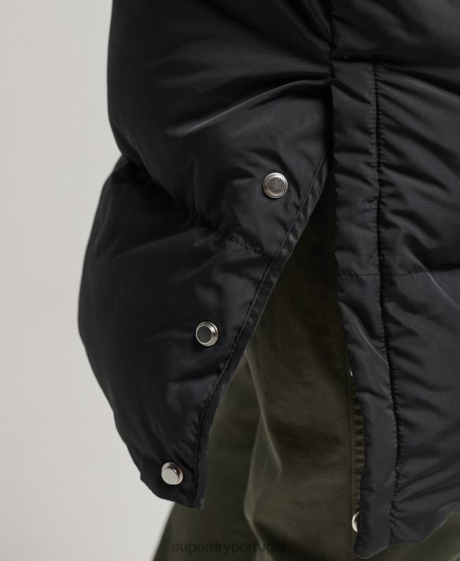 edredom longline homens preto roupas Superdry 2208H1123