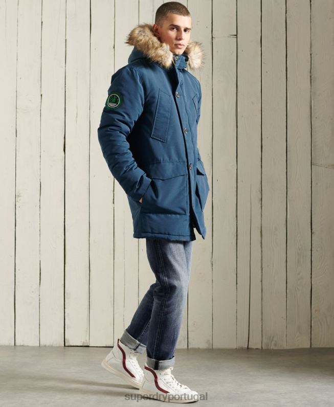 jaqueta parka everest homens azul claro roupas Superdry 2208H4664