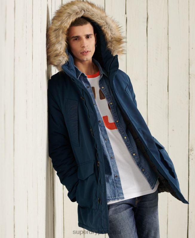 jaqueta parka everest homens azul claro roupas Superdry 2208H4664