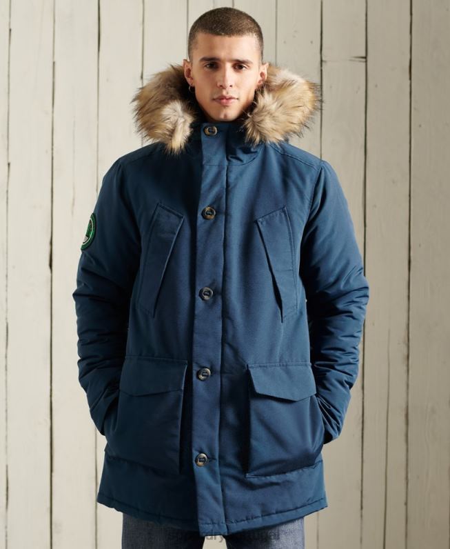 jaqueta parka everest homens azul claro roupas Superdry 2208H4664