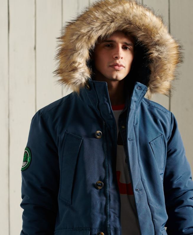 jaqueta parka everest homens azul claro roupas Superdry 2208H4664