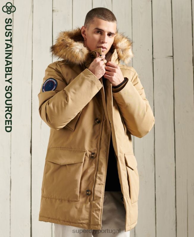 jaqueta parka everest homens bege roupas Superdry 2208H1079