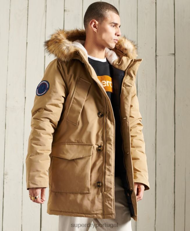 jaqueta parka everest homens bege roupas Superdry 2208H1079
