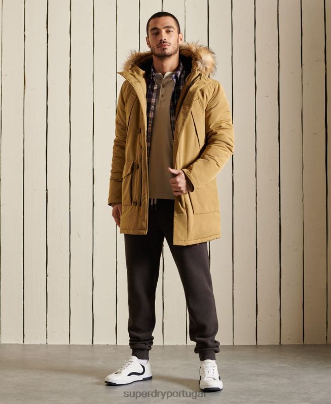 jaqueta parka everest homens bronzeado roupas Superdry 2208H4738