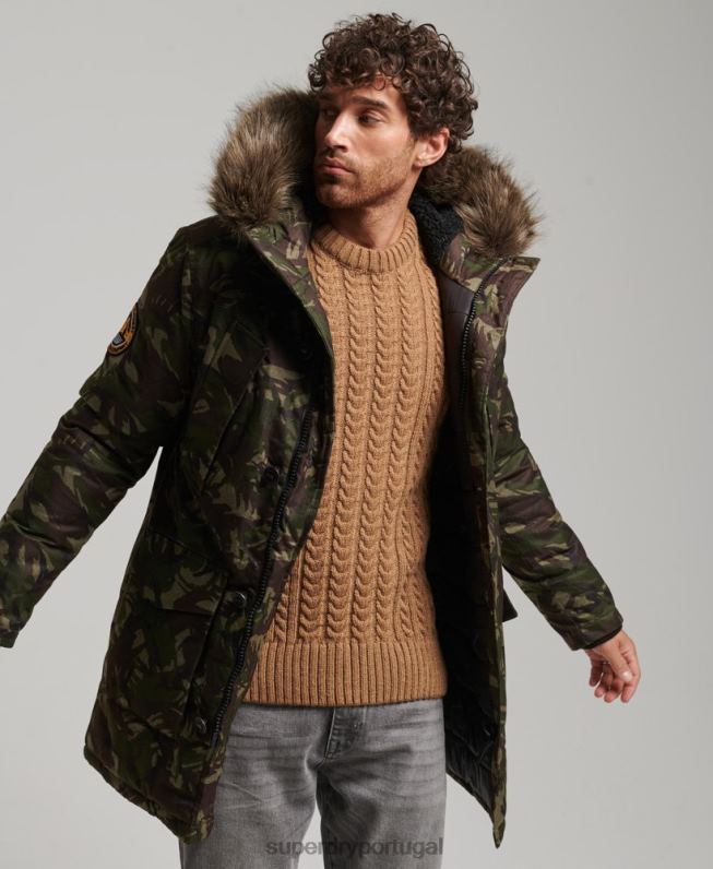 jaqueta parka everest homens caqui roupas Superdry 2208H1080
