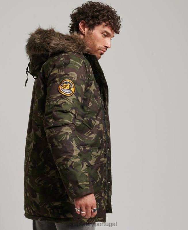 jaqueta parka everest homens caqui roupas Superdry 2208H1080