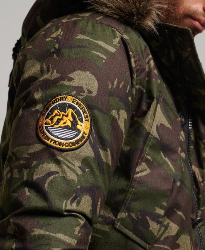 jaqueta parka everest homens caqui roupas Superdry 2208H1080