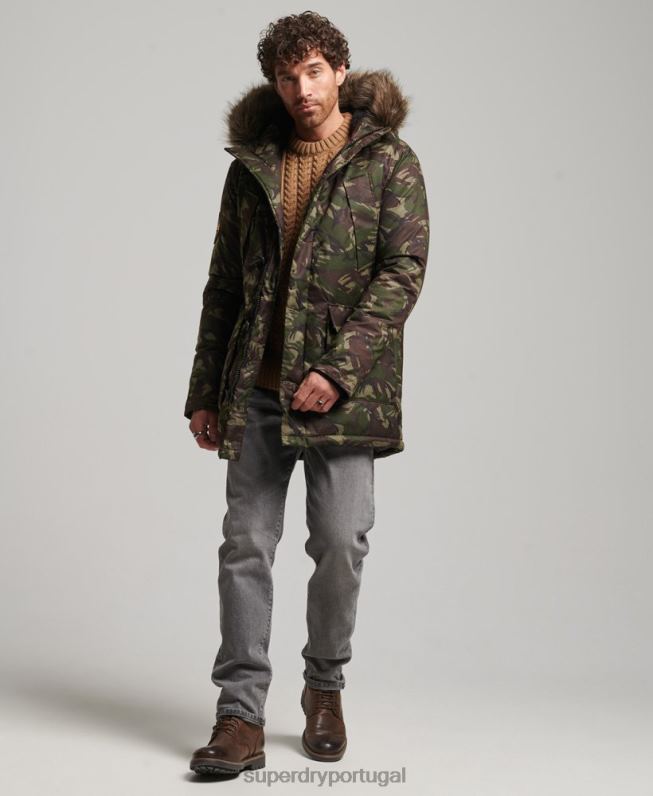 jaqueta parka everest homens caqui roupas Superdry 2208H1080