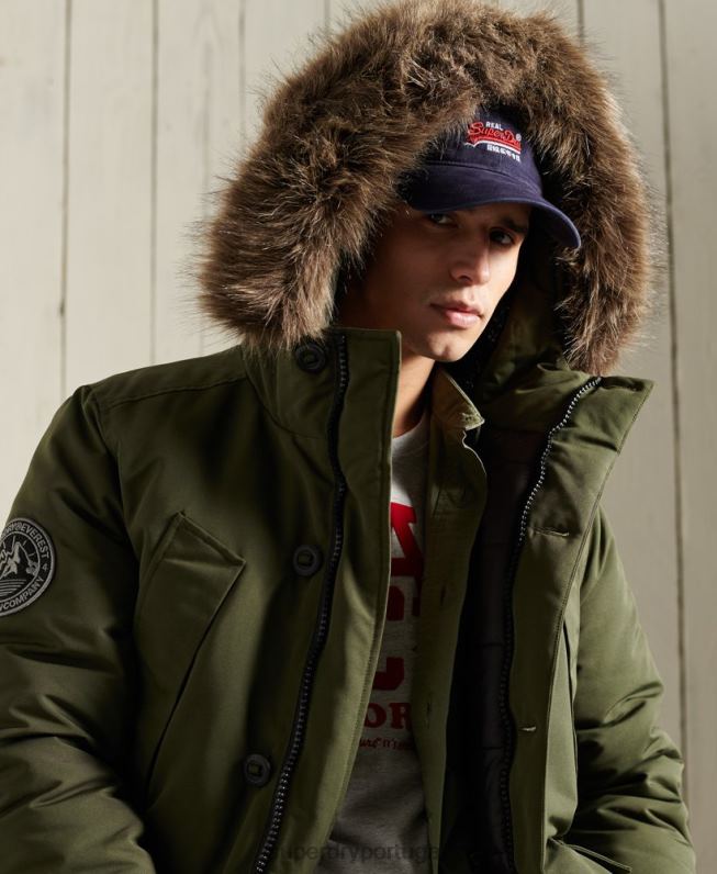jaqueta parka everest homens caqui roupas Superdry 2208H1081