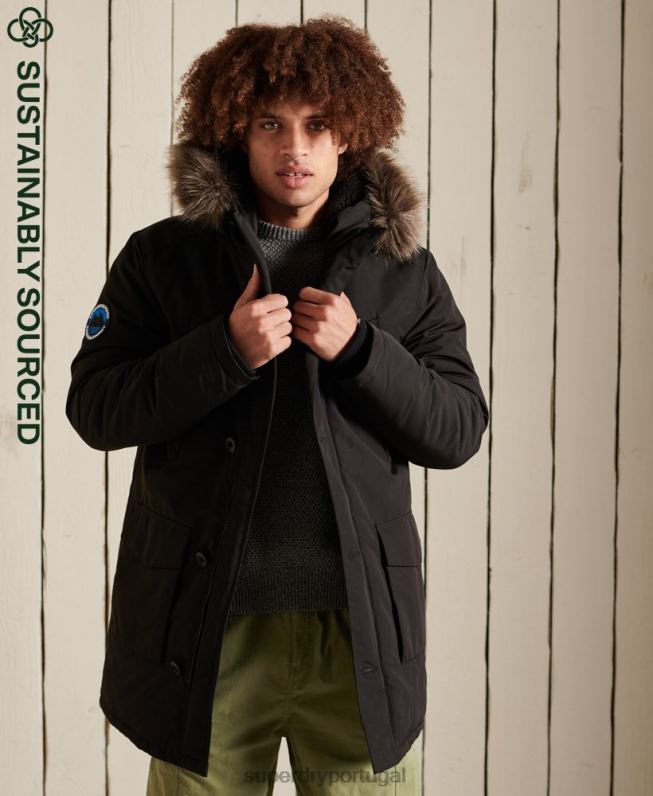 jaqueta parka everest homens cinza escuro roupas Superdry 2208H1040