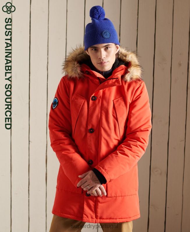 jaqueta parka everest homens laranja roupas Superdry 2208H1098