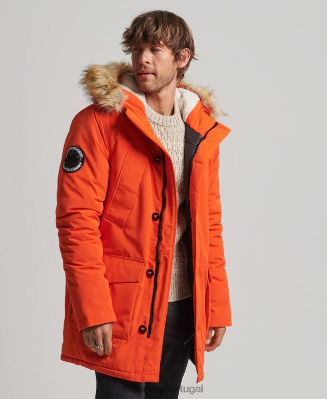 jaqueta parka everest homens laranja roupas Superdry 2208H1126