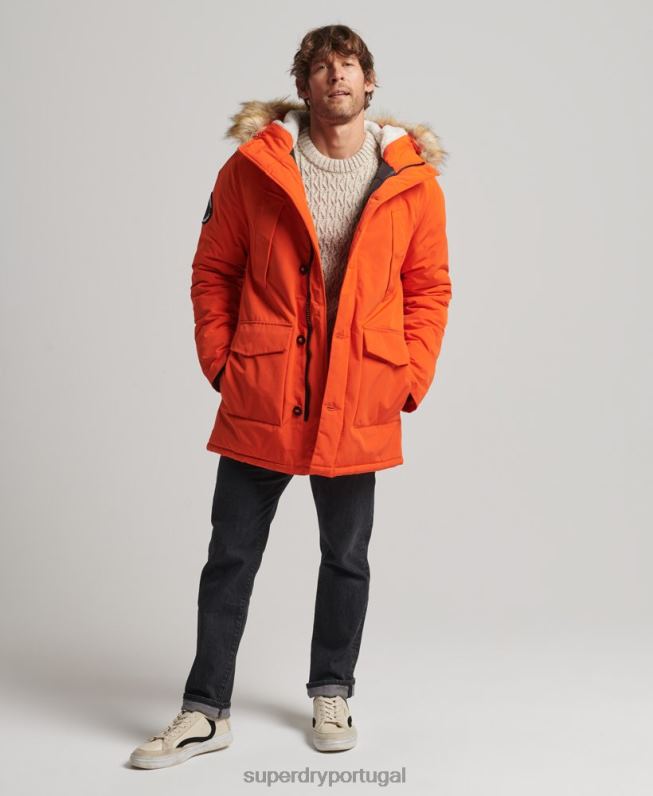 jaqueta parka everest homens laranja roupas Superdry 2208H1126