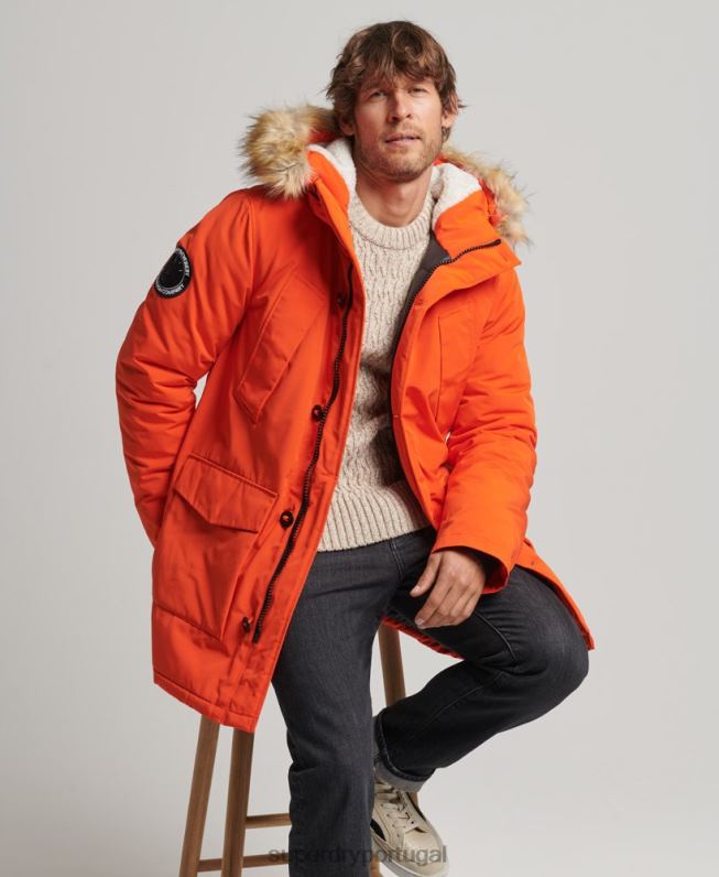 jaqueta parka everest homens laranja roupas Superdry 2208H1126