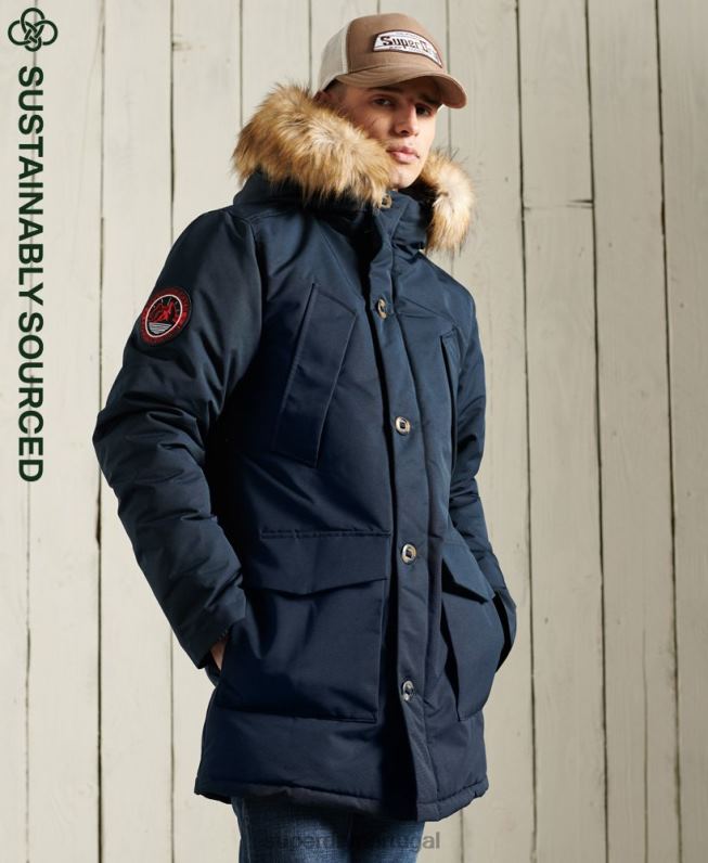 jaqueta parka everest homens marinha roupas Superdry 2208H1027