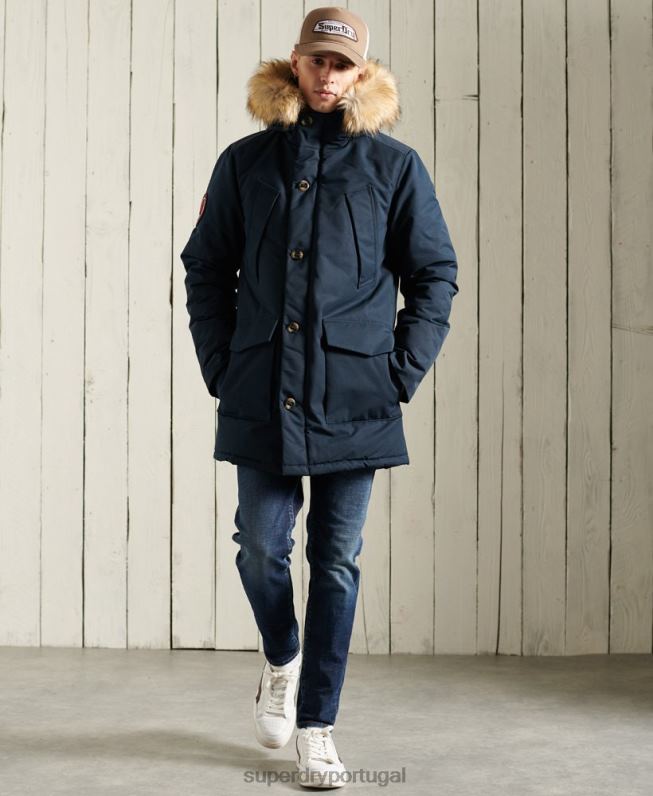 jaqueta parka everest homens marinha roupas Superdry 2208H1027
