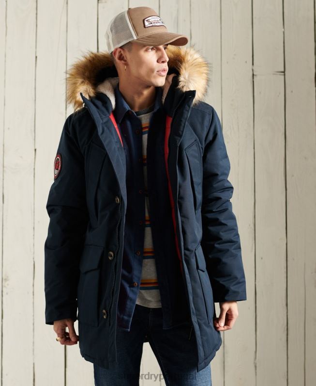jaqueta parka everest homens marinha roupas Superdry 2208H1027